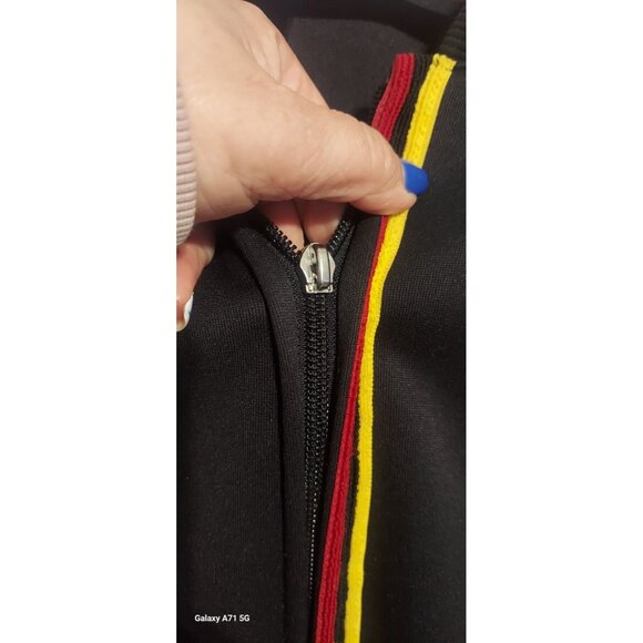 Michael Jordan Black Zipper Nylon Jacket XXL T Chicago Bulls Vintage *flaw* - Picture 5 of 10